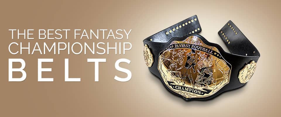 fantasy football championship belt with name plates